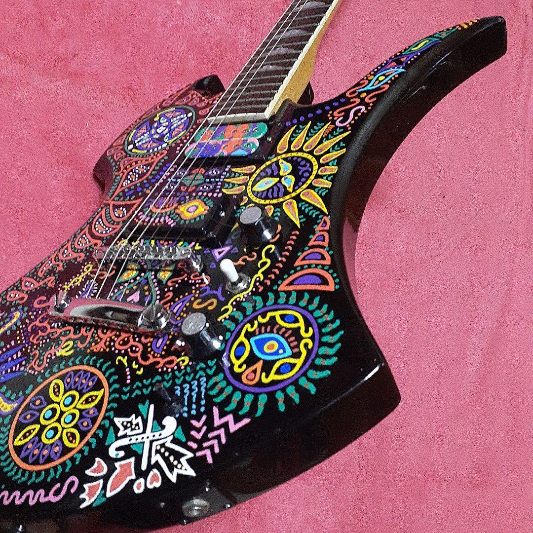 【良・美品】サイケペイント・hideモデル。モッキンバード。ソフトケース付属。