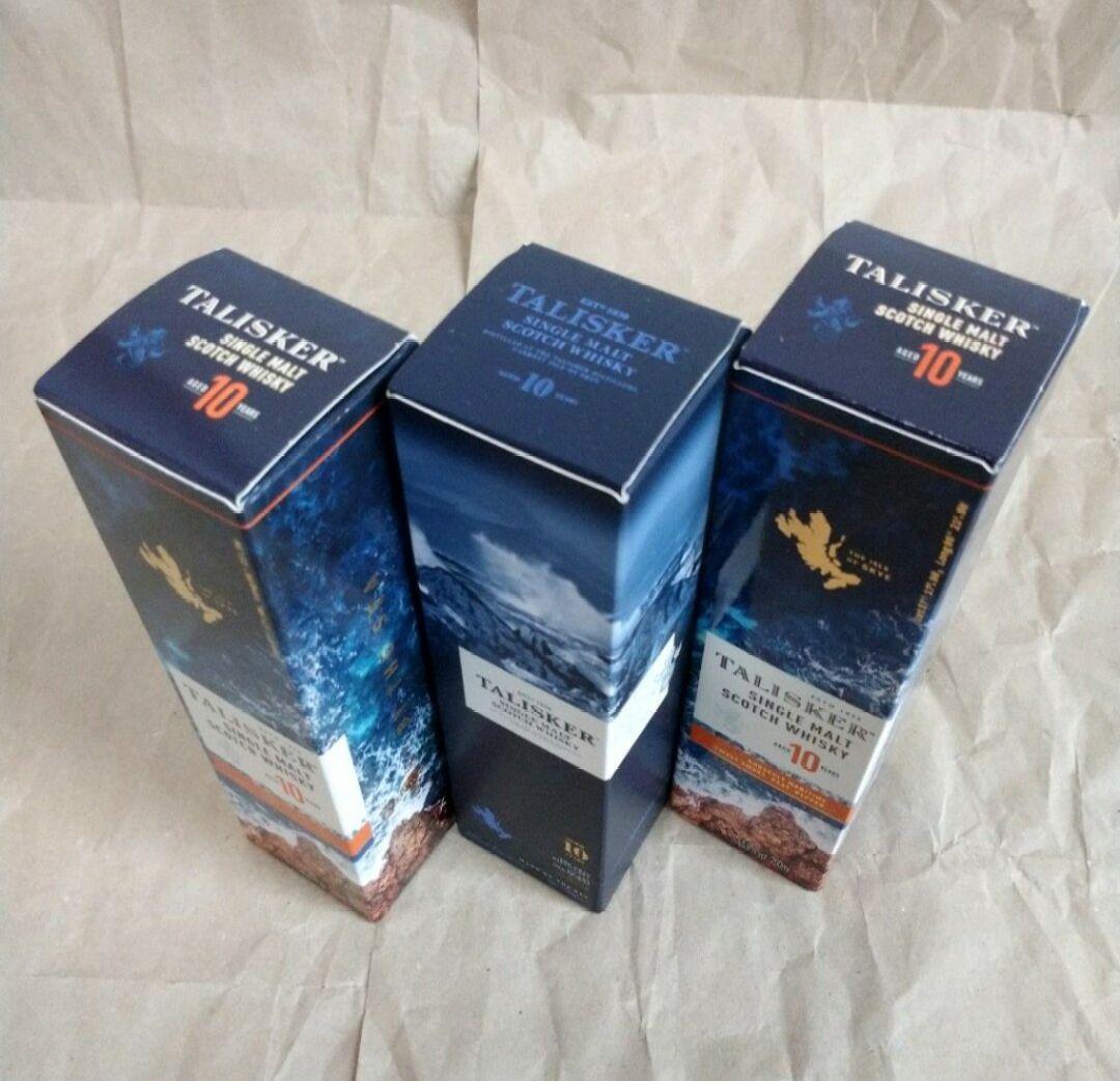 終売品のタリスカー10年旧ボトル1本と新ボトル2本