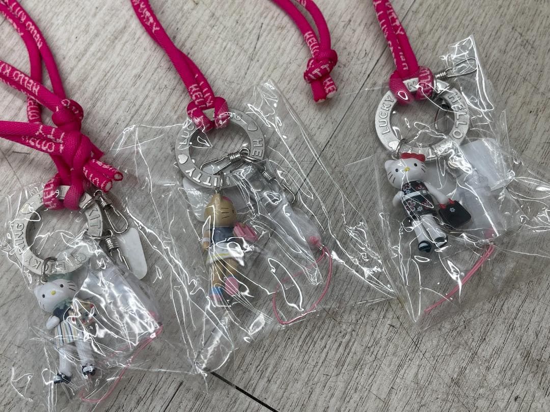 ハローキティ 2003年 ラインストーンストラップ 5種 他 コンプリートセット