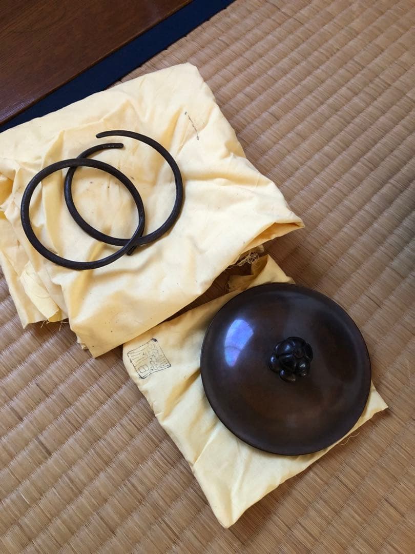 阿弥陀堂釜　初代　畠春斎氏作　共箱入