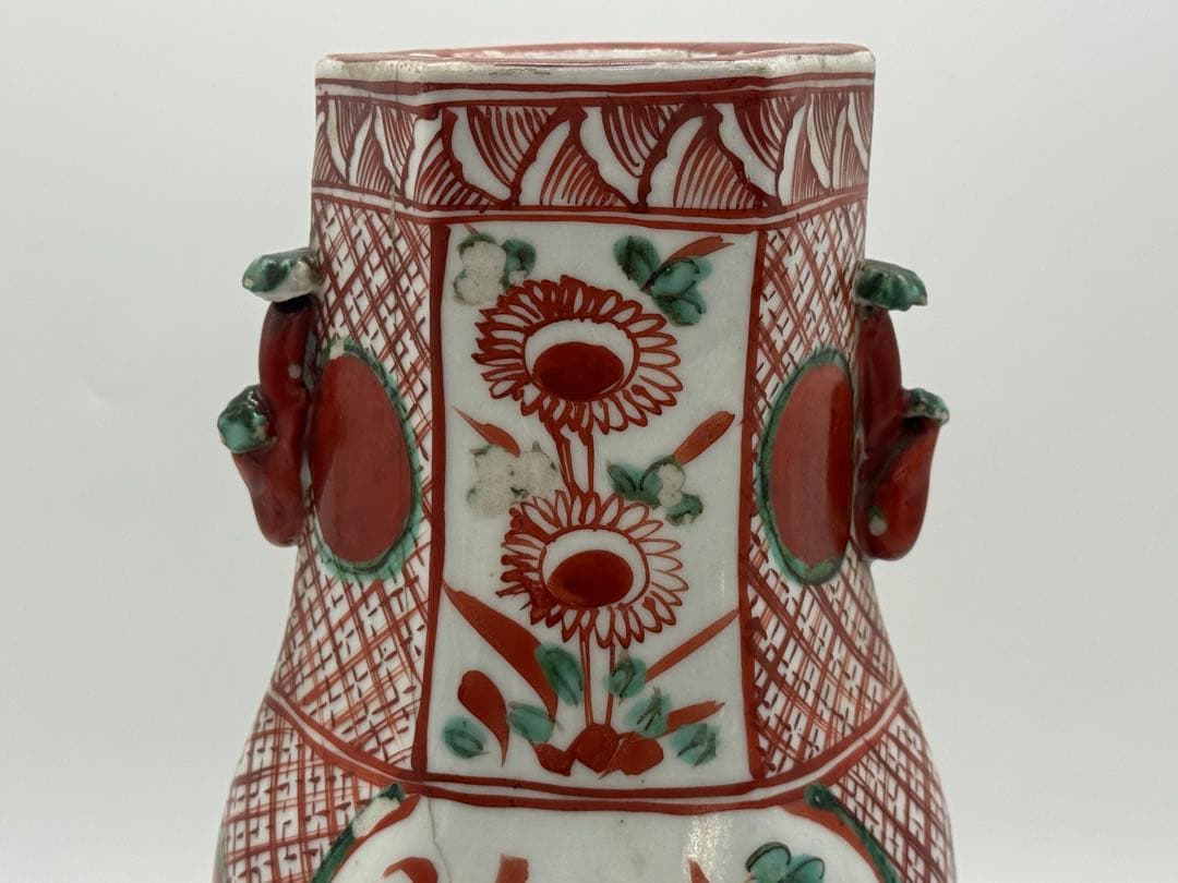 中国　明時代　呉須　角瓶　送料込み251114