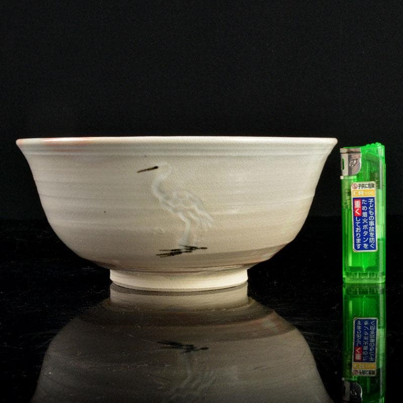 京焼　清水六兵衛造　御本立鶴鉢　共箱　V　R4812B