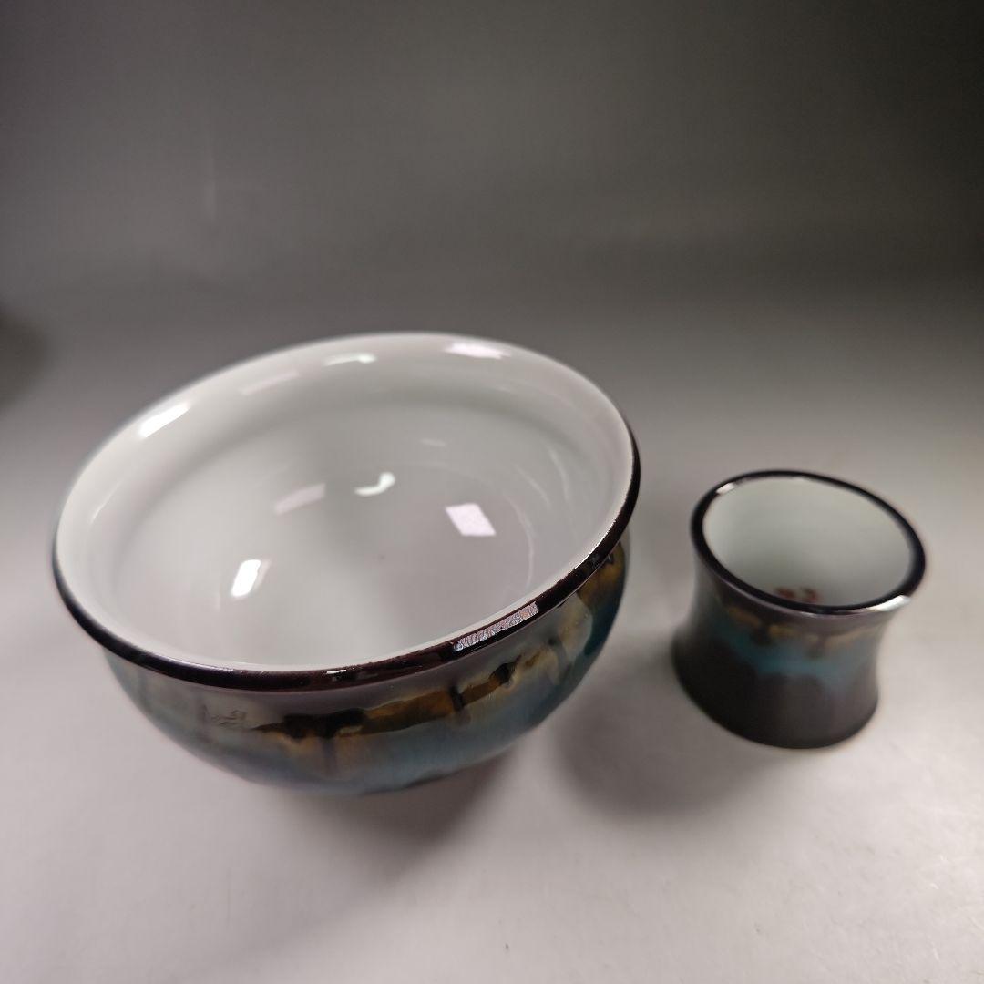 イ560 茶道具揃『九谷焼　森澤昭三』『深厚釉彩　茶道具一式　共箱』セット