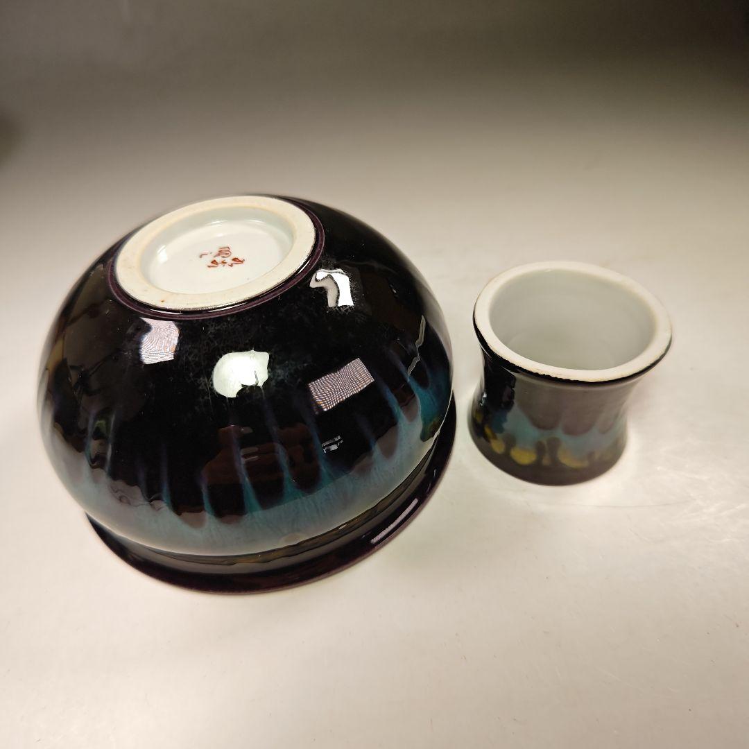 イ560 茶道具揃『九谷焼　森澤昭三』『深厚釉彩　茶道具一式　共箱』セット