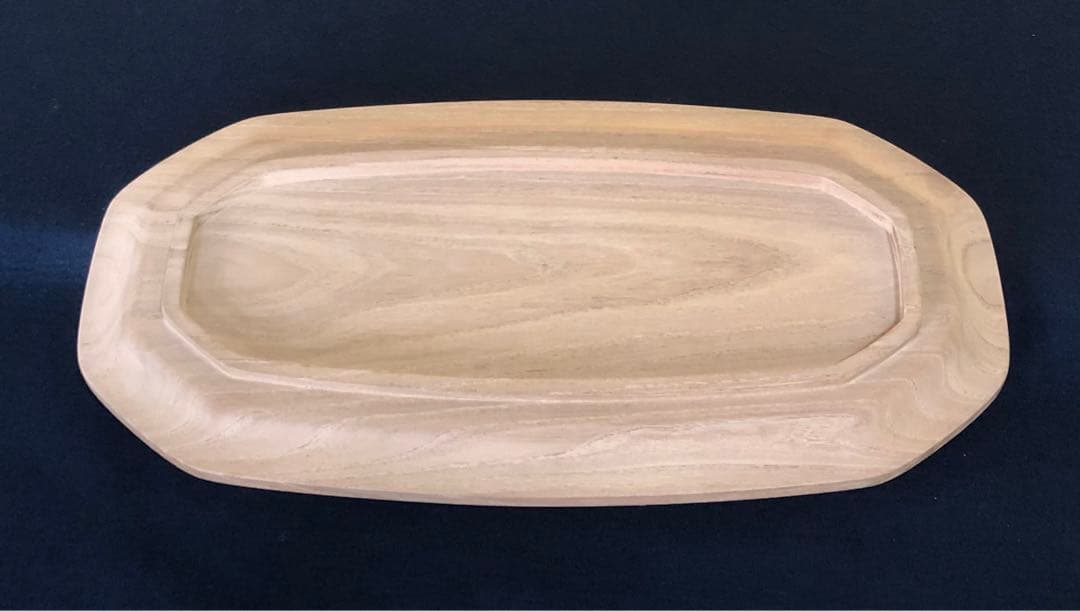 《R》煎茶 茶道具 木地 八稜盆 長盆 花押 木箱　260105か4