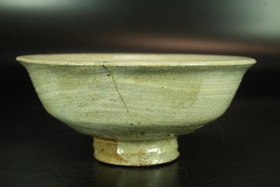 茶道具 李朝 刷毛目 茶碗 時代物(K-A383)