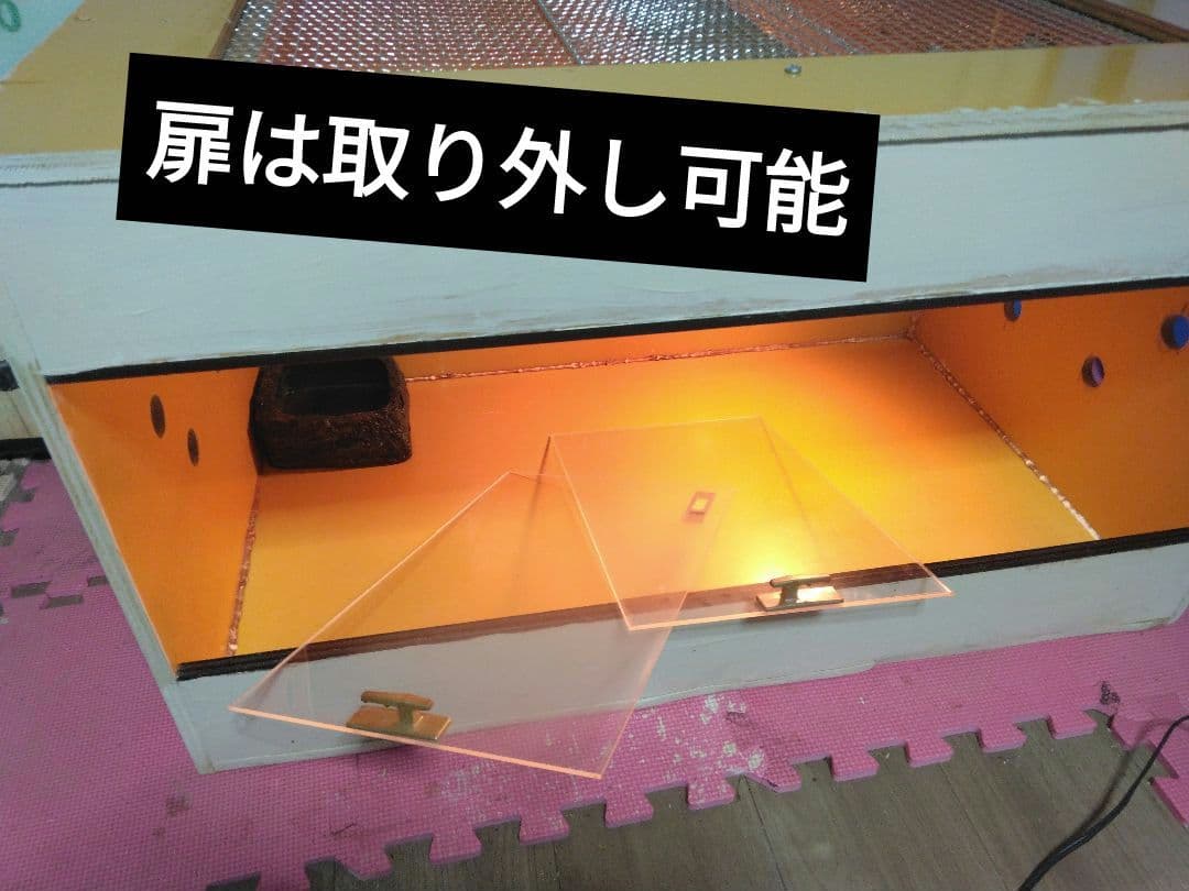 ラスト！特大木製爬虫類ケージ 内蔵ライト付き