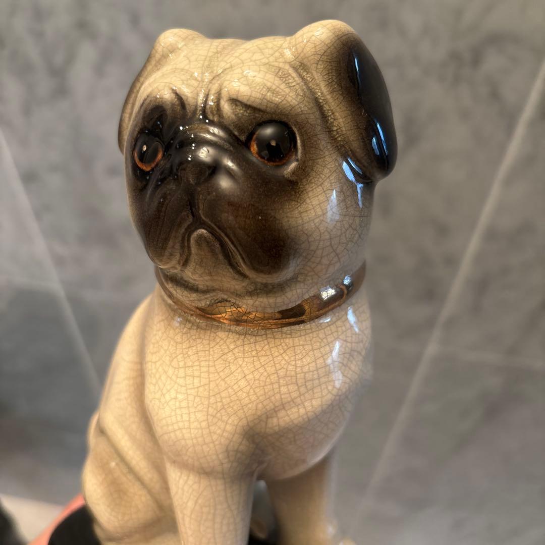 アメリカ70年代ヴィンテージ困ったお顔が可愛すぎるパグの陶器