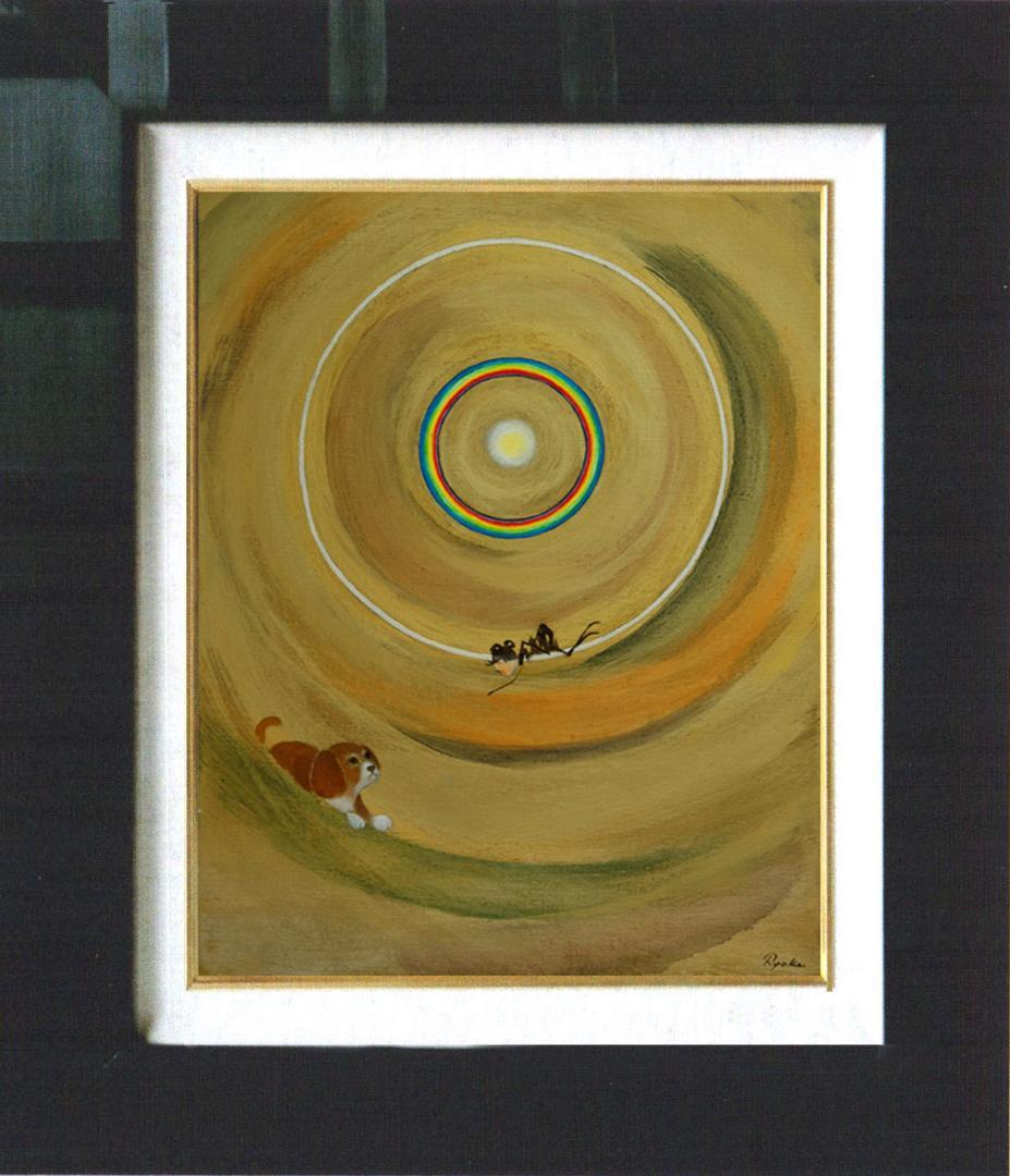 油絵 菅家令子 絵 絵画 インテリア F6-070119 祈りと希望 子犬女の子