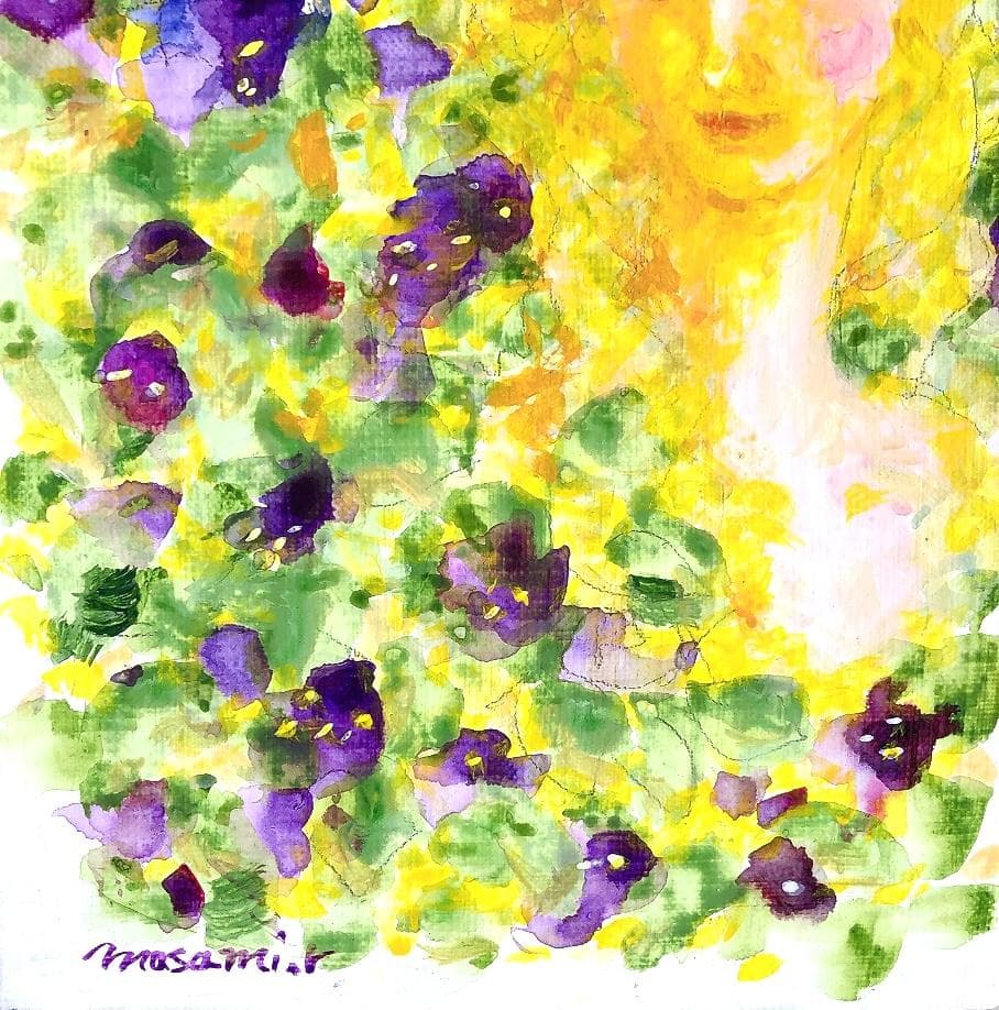 「ヘリオトロープ（ブライトブルー）」 アクリル画 SM キャンバス 原画 額なし