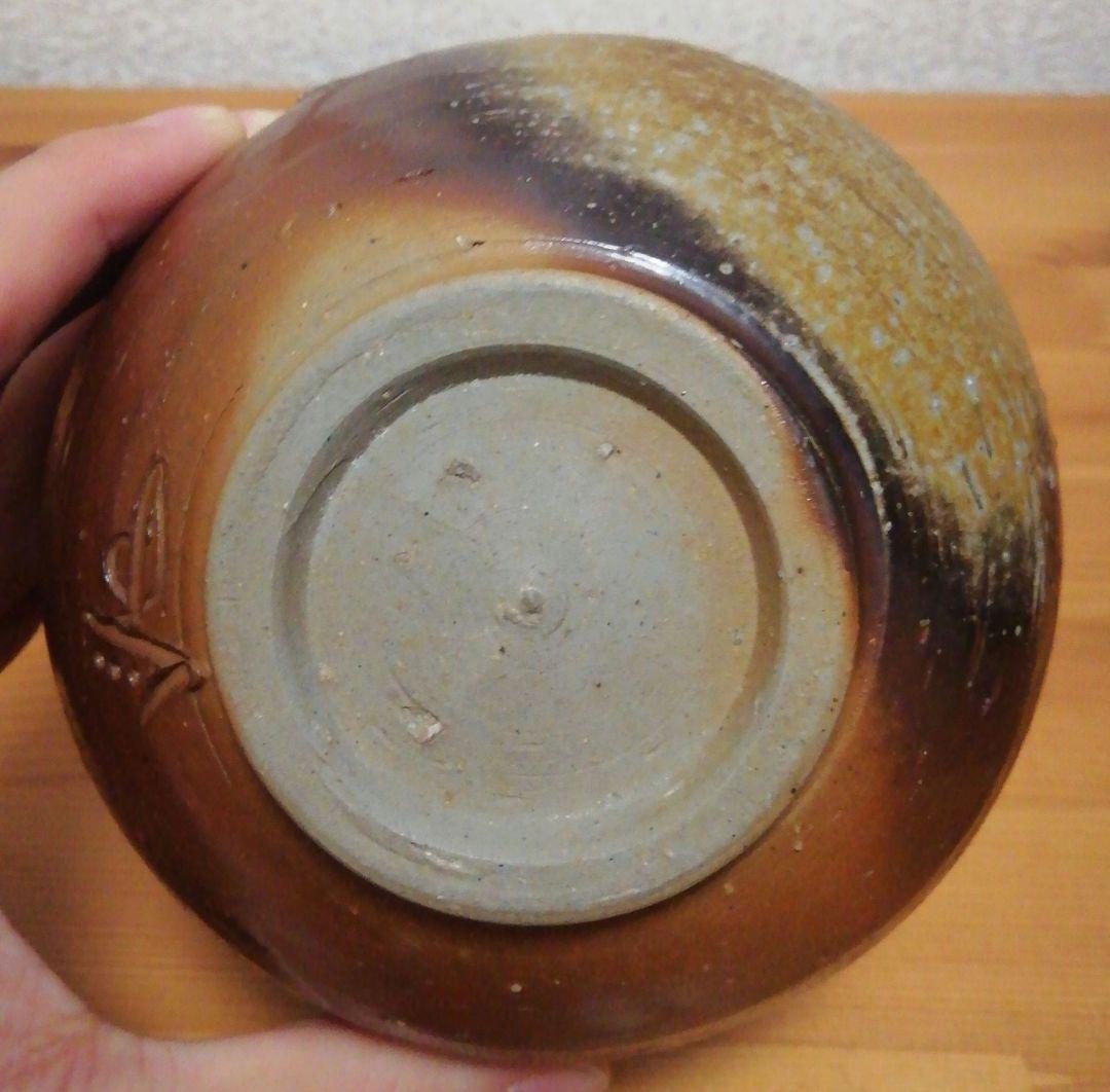 山本出作　備前焼　茶碗　共箱　共布　略歴付　茶道具