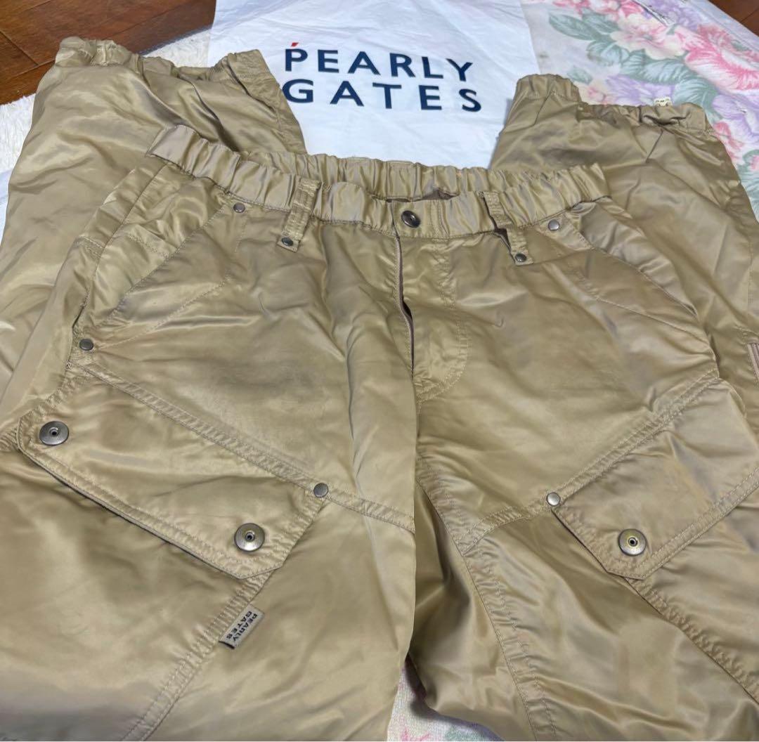 美品W80-84cmPEARLYGATES秋冬ウエスト伸縮7P3D撥水防風パンツ