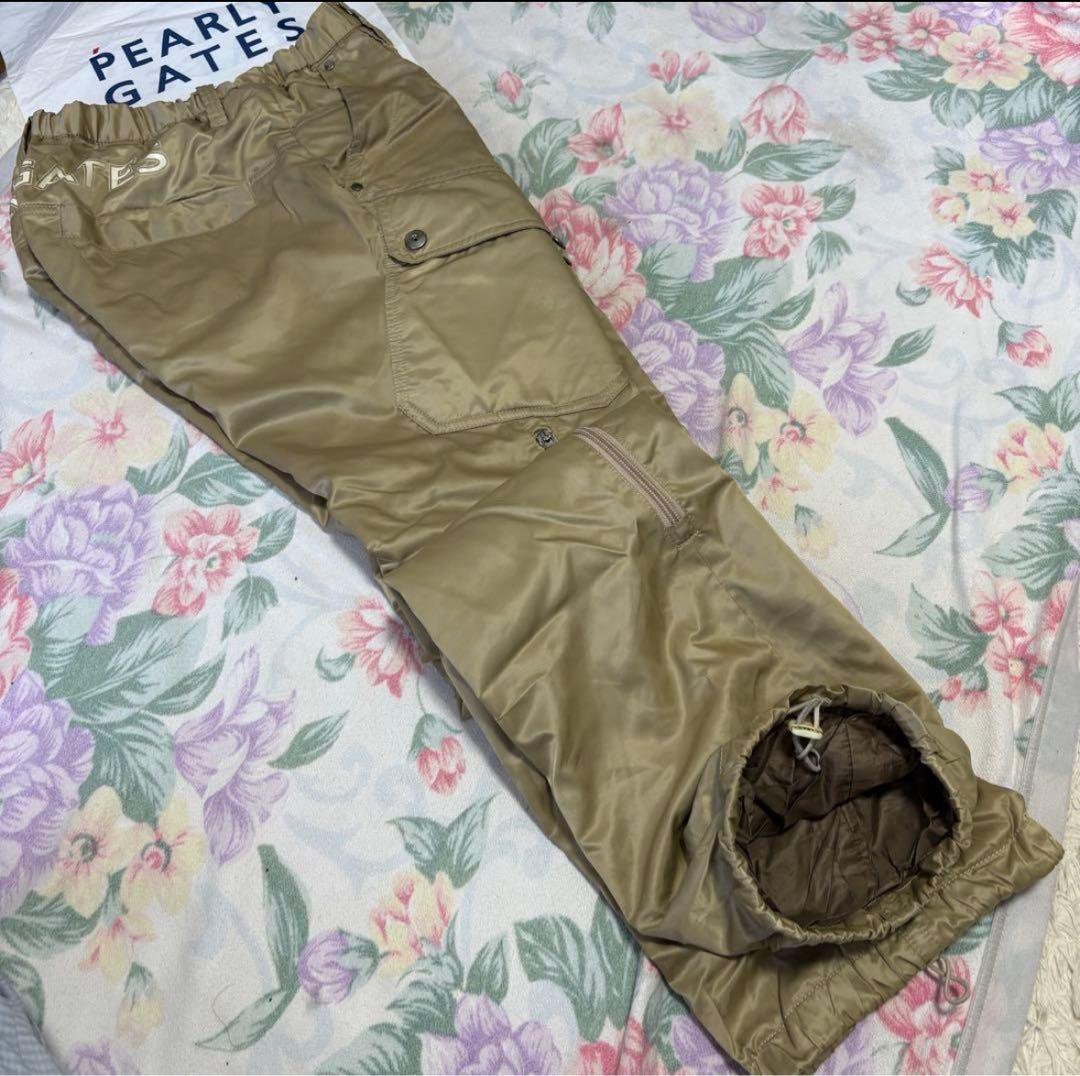 美品W80-84cmPEARLYGATES秋冬ウエスト伸縮7P3D撥水防風パンツ