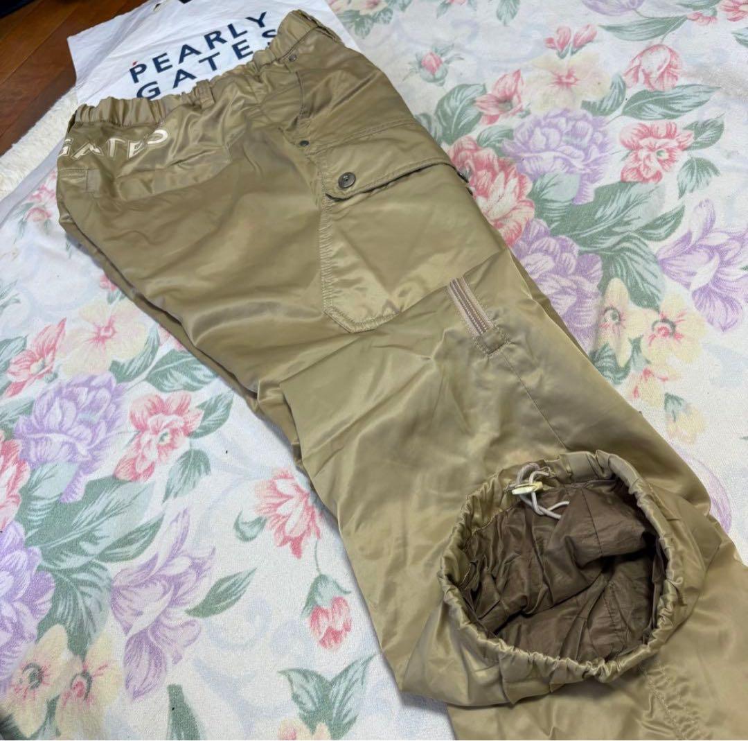 美品W80-84cmPEARLYGATES秋冬ウエスト伸縮7P3D撥水防風パンツ