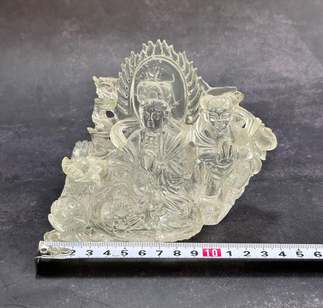 【⭐️稀少❣️開運⭐️】水晶　彫刻　仏像 羽衣 天女　クリスタル　⭐️貴重⭐️