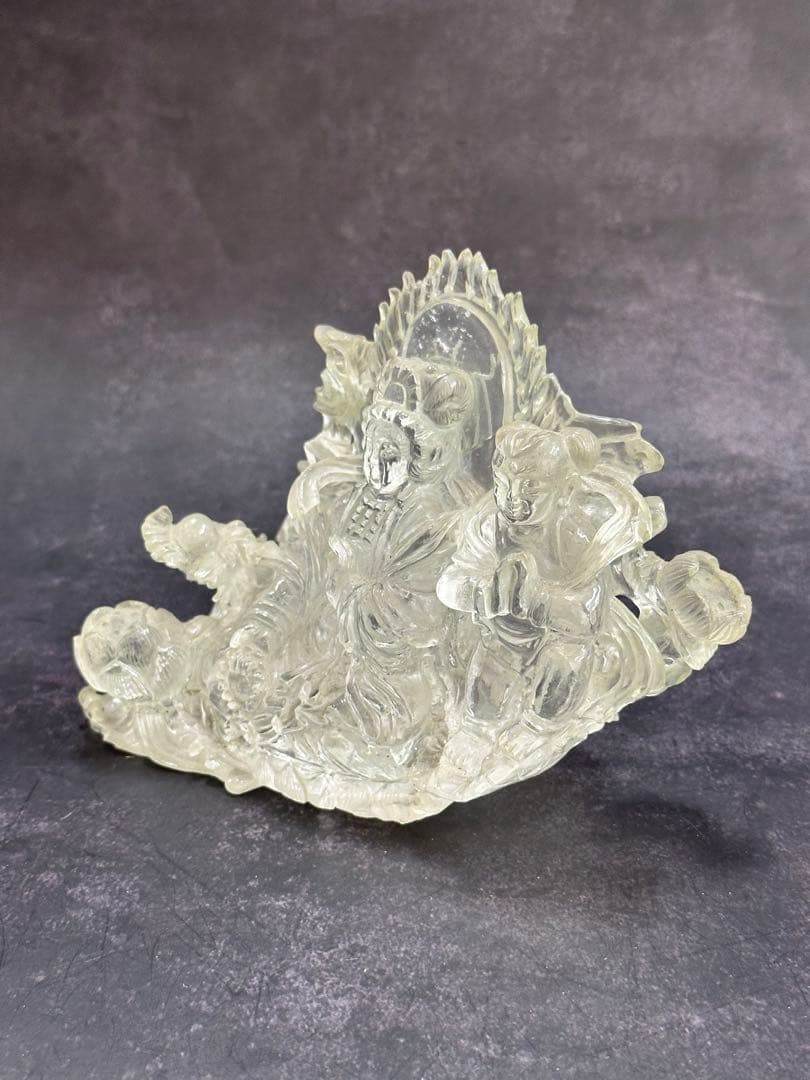 【⭐️稀少❣️開運⭐️】水晶　彫刻　仏像 羽衣 天女　クリスタル　⭐️貴重⭐️