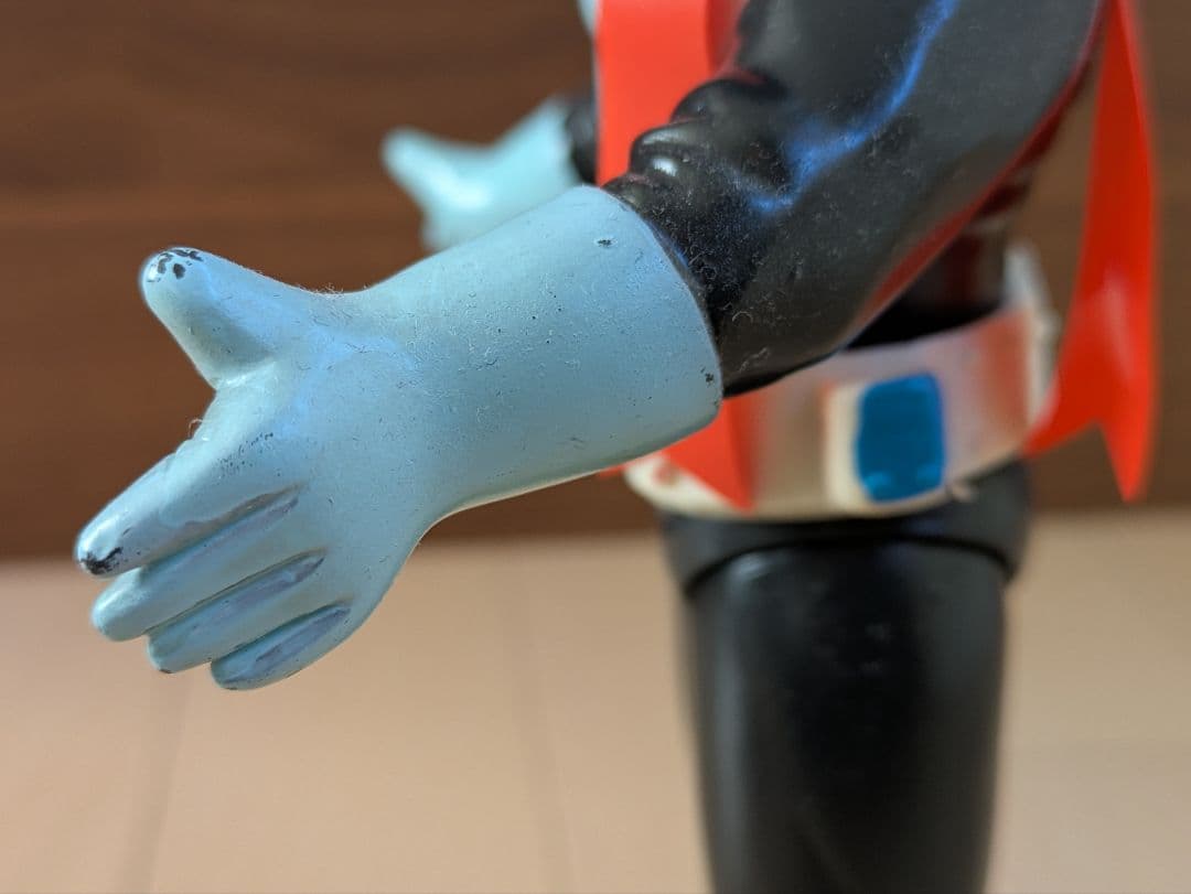 旧バンダイ製ソフビ 仮面ライダー1号 スタンダードサイズ 面取れ 昭和レトロ