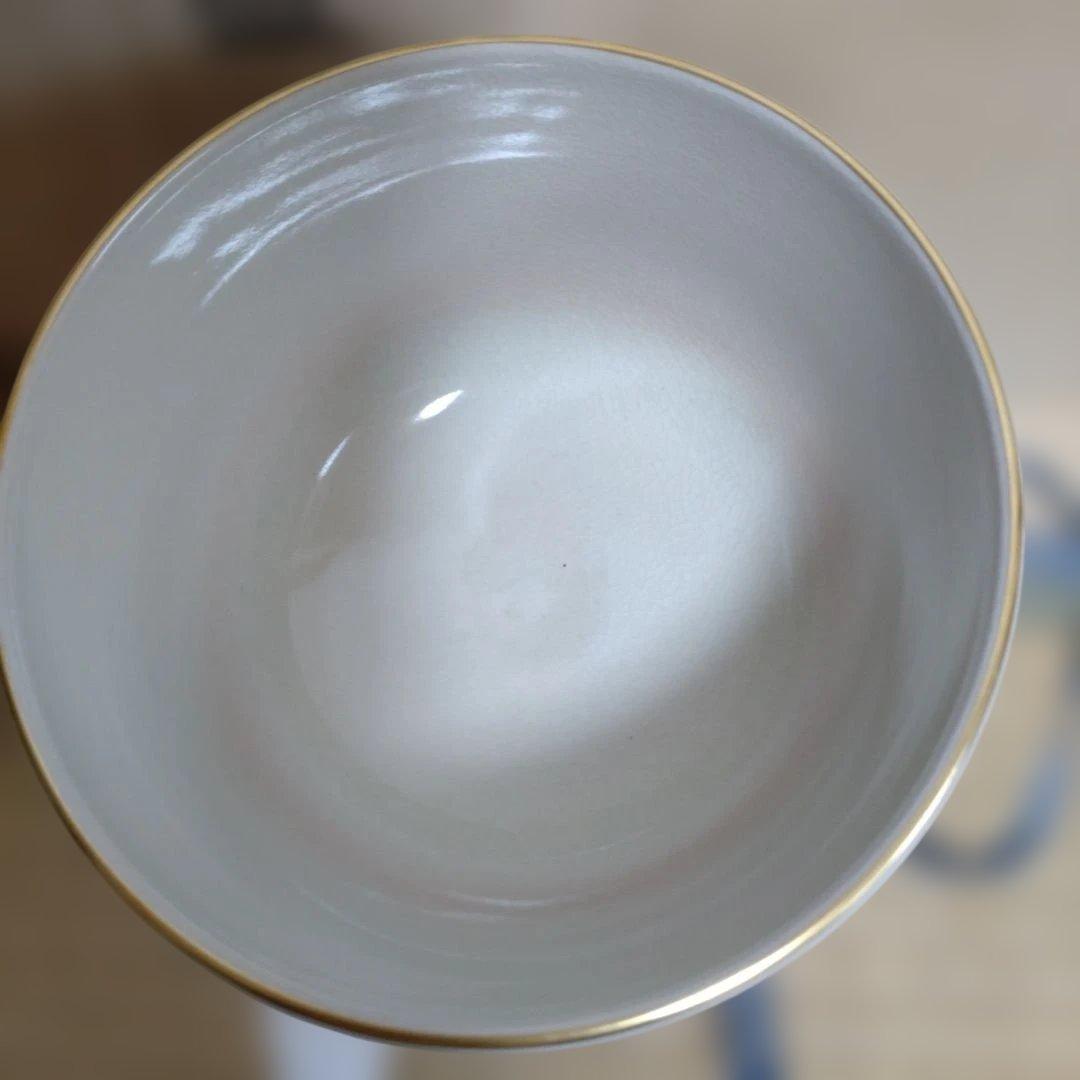 茶道具 　向い鳥茶椀　　　陶楽　森里秀夫作　共箱付