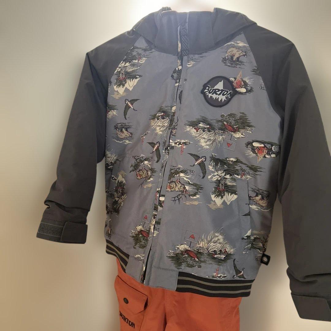 BURTON 子ども用スキーウェア グレー/オレンジ120cm