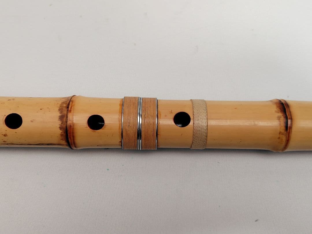 D007 和楽器 尺八 松朋 全長約54.5cm 一尺八寸管 竹製 伝統工芸品