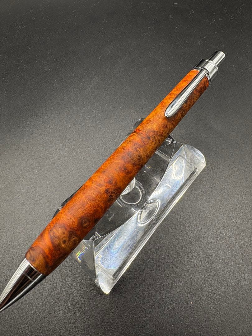 528特上　本花梨　紅白　瘤杢　木軸シャーペン　ボールペン