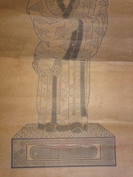 稀少 アンティーク 神社 聖徳太子 紙本 掛軸 神道 絵画 日本画 古美術