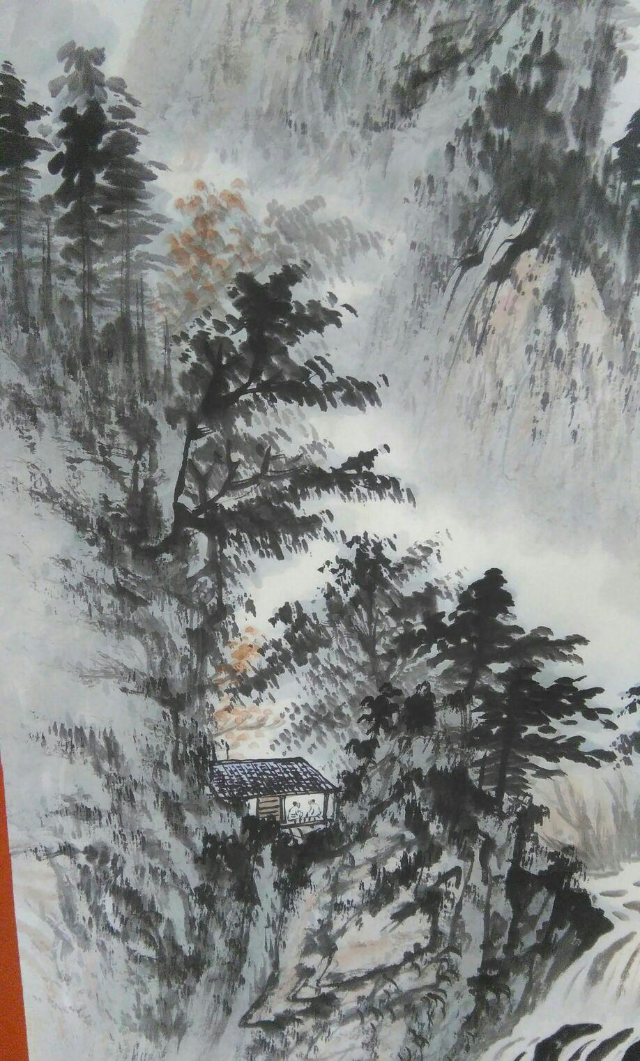 作者　内田桂仙　山水画　掛け軸　木箱入り