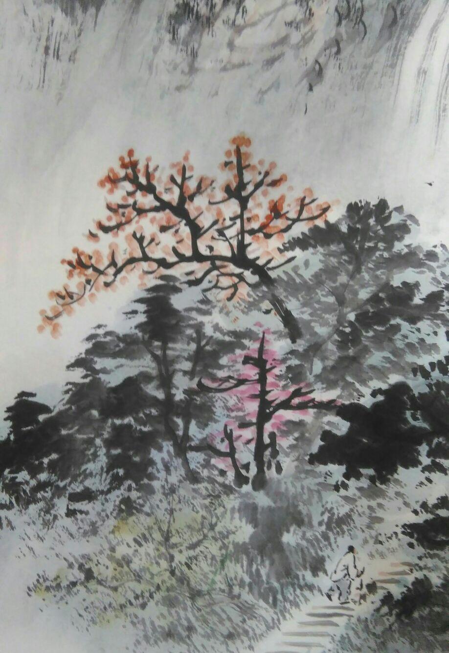 作者　内田桂仙　山水画　掛け軸　木箱入り