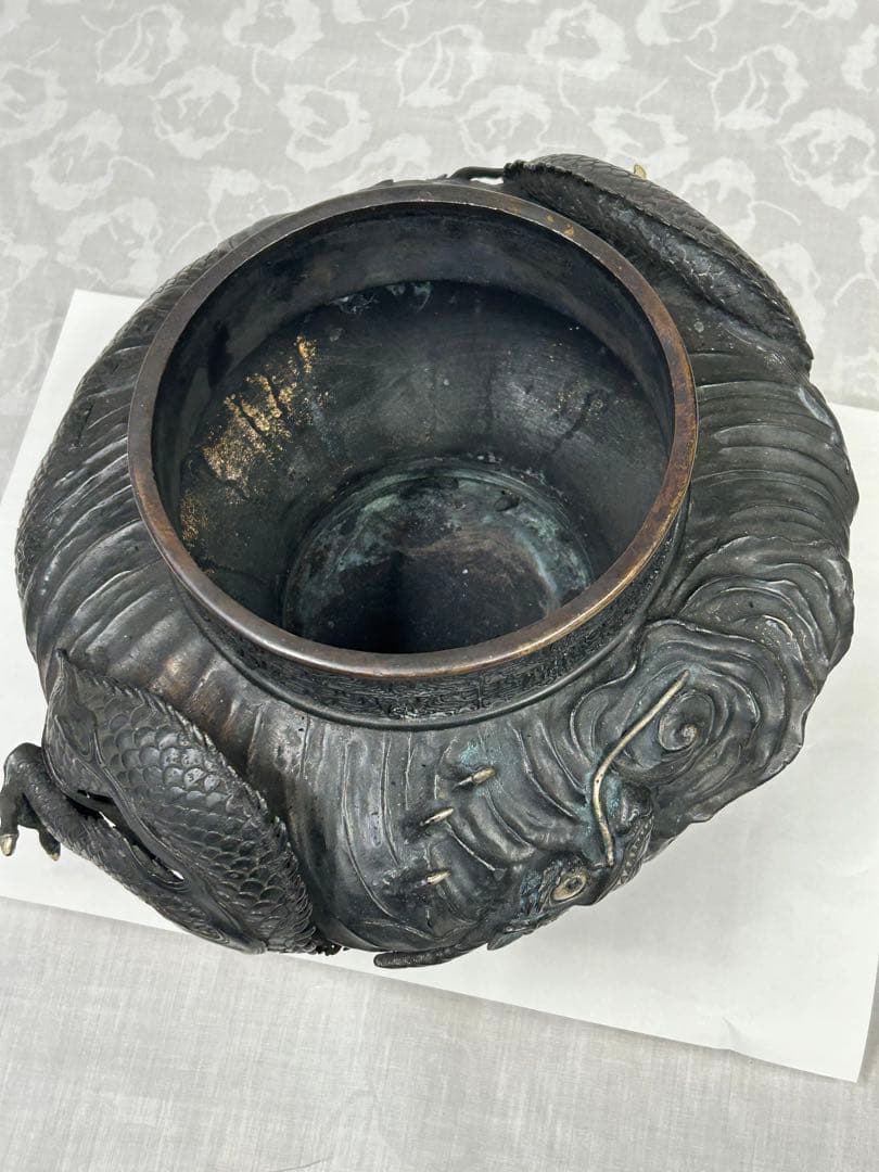銅　壺　龍　アンティーク　骨董 コレクション 古美術