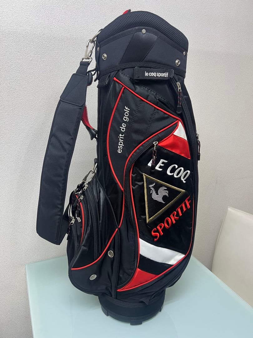 le coq sportif キャディバッグ ブラック レッド