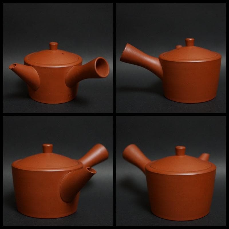 茶道具 常滑焼 春山造 朱泥横手急須二点セット 茶注 玉露