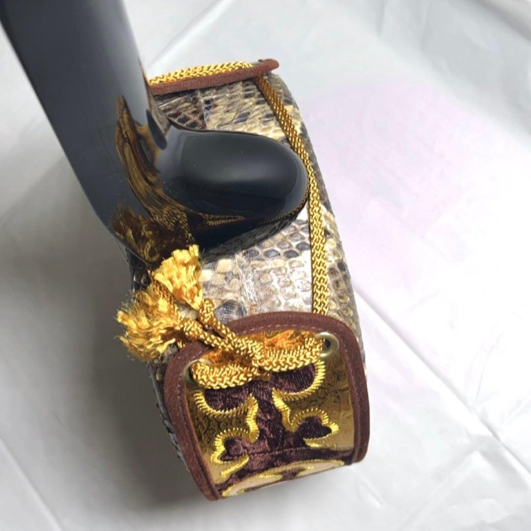 【美品】沖縄三線 蛇皮 民謡楽器 民謡 和楽器 三線 ケース付