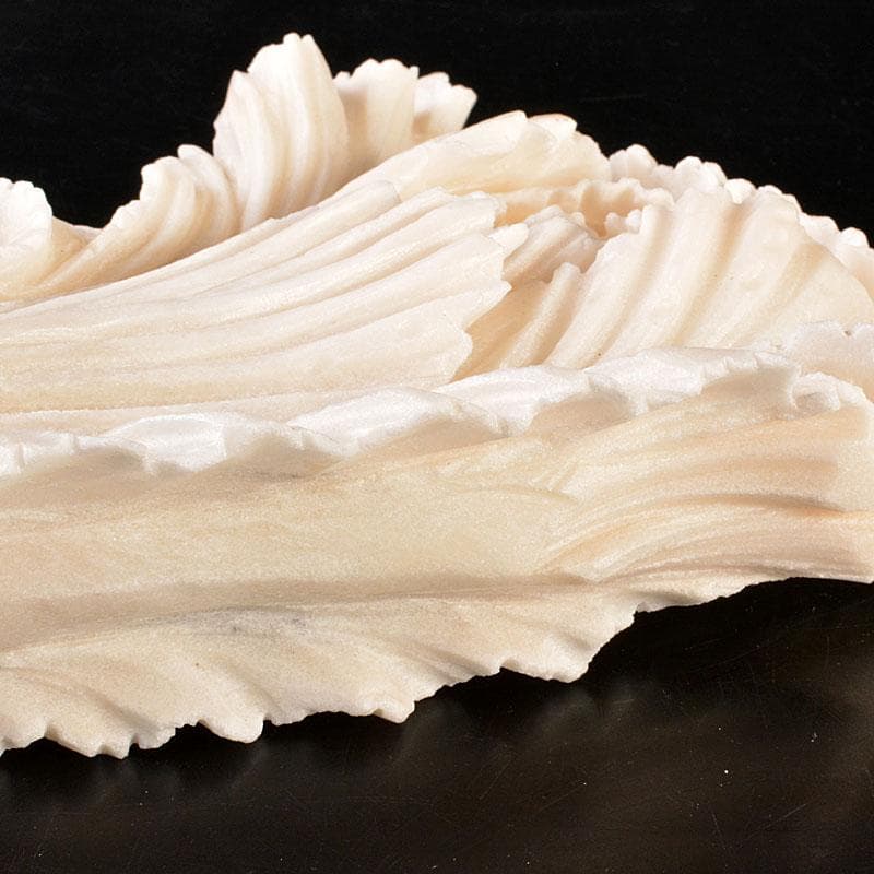 中国　玉石白玉彫刻　白菜　置物　飾台付　C　6846