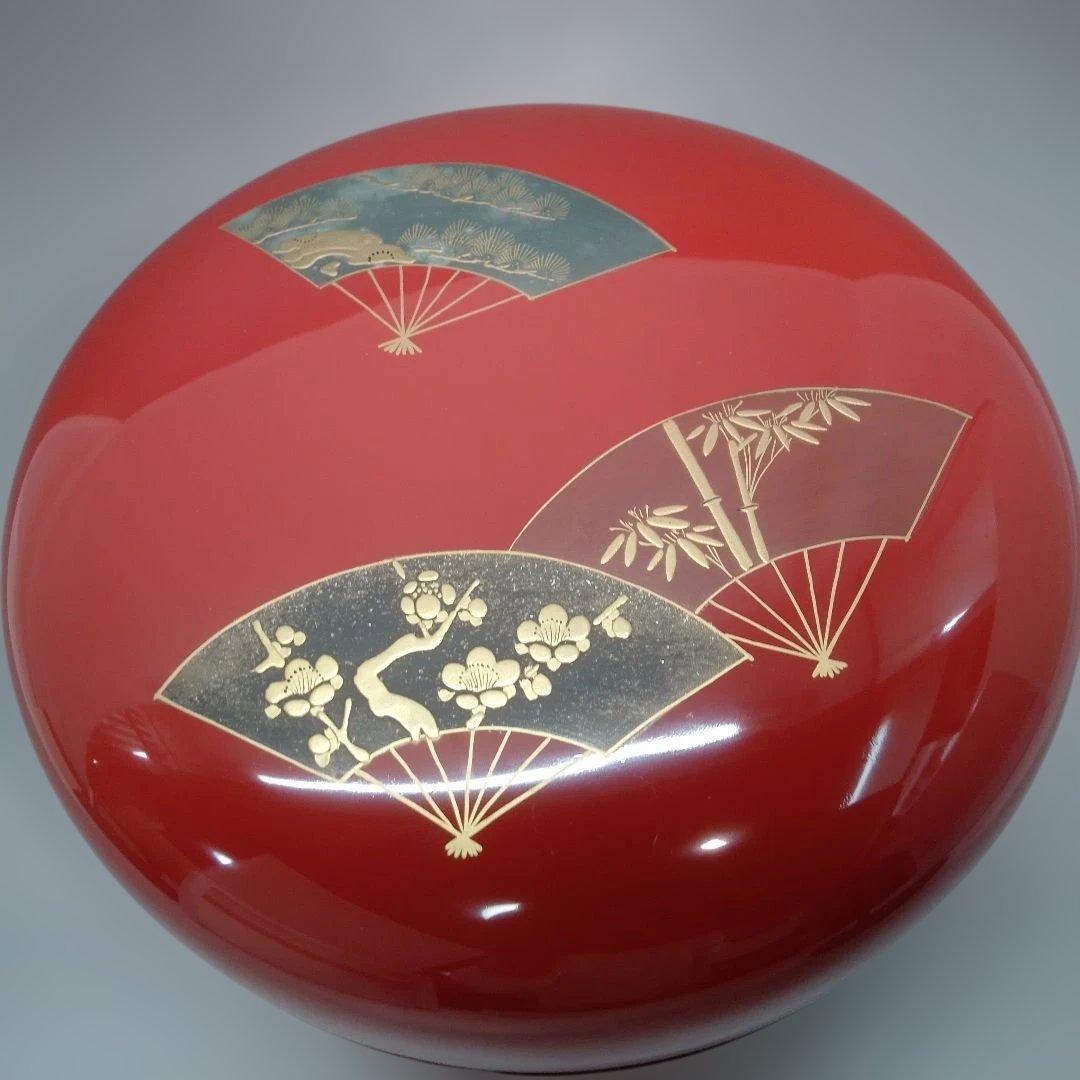 食籠　ジキロ　木製　五君子（松竹梅蘭菊）