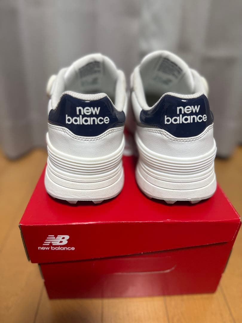 【aka】ゴルフシューズNew Balance 574 ホワイト/ネイビー