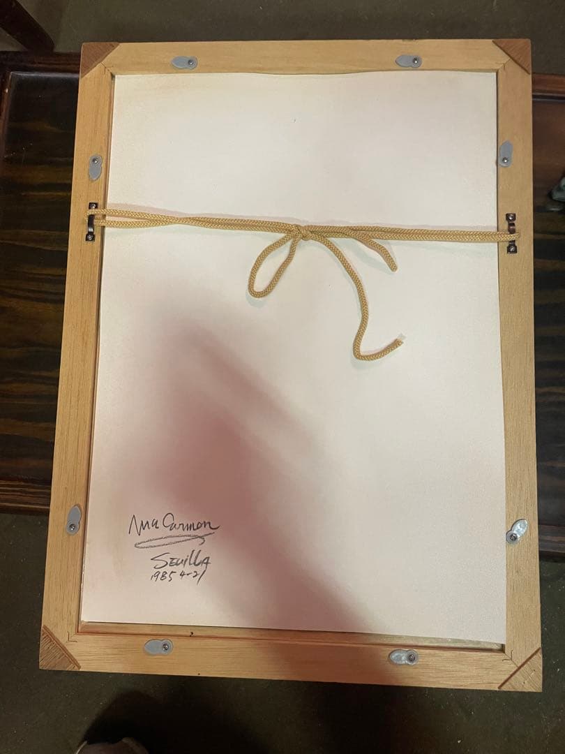 真作　蔵出し　斎藤三郎作「セビリヤの娘」(二科会員) 水彩　作者直筆サイン