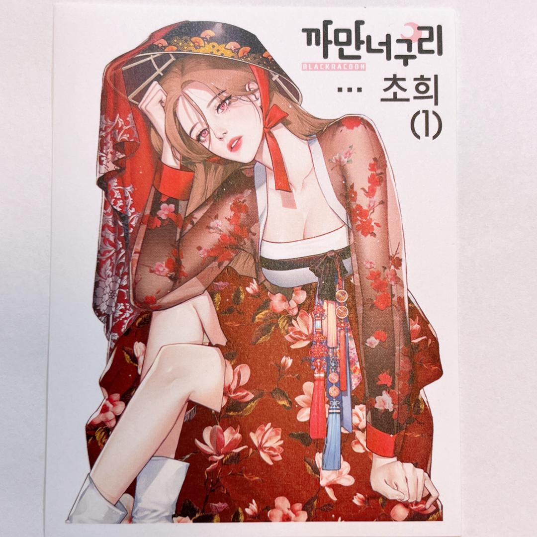 J129.人物ステッカー　韓国作家　黒いたぬき　バラ売り〇　新作