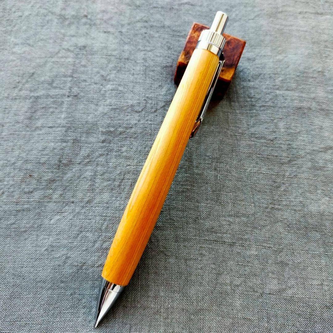 伊勢神宮　御神木　檜　ハンドメイド　木軸シャープペン　0.5mm　シルバー