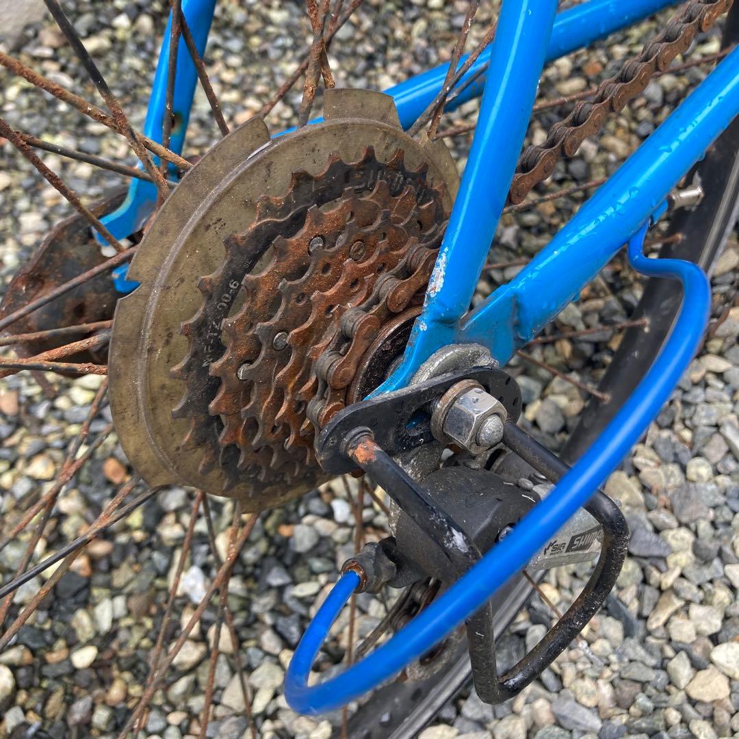 引取り限定　福岡　クロスバイク　700cc 27インチ　鮮やかなブルー　通勤通学