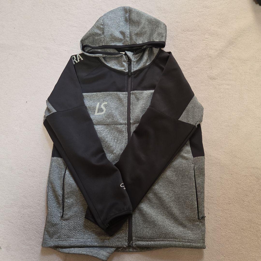 ルース 上下セット フード付きジャージ グレー/ブラック サイズ 150