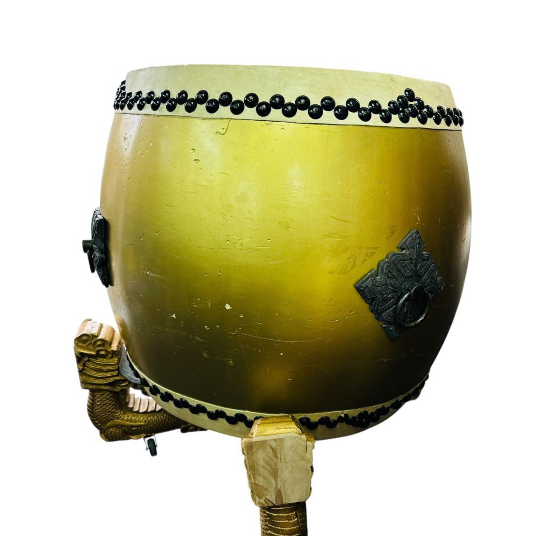 大形太鼓 和太鼓 龍彫刻台座セット 大型 祭り 神輿用 神楽 打楽器　獅子舞