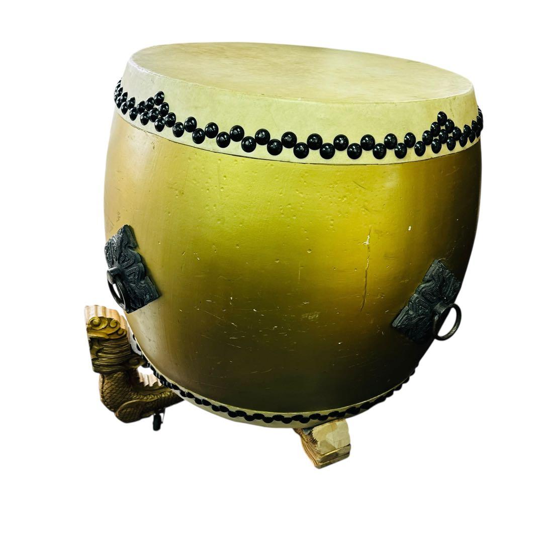 大形太鼓 和太鼓 龍彫刻台座セット 大型 祭り 神輿用 神楽 打楽器　獅子舞