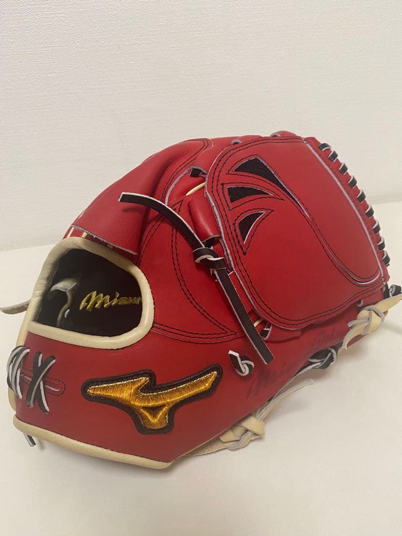 ミズノ 硬式オーダーグローブ レッド ゴールド