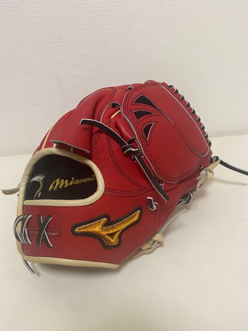ミズノ 硬式オーダーグローブ レッド ゴールド