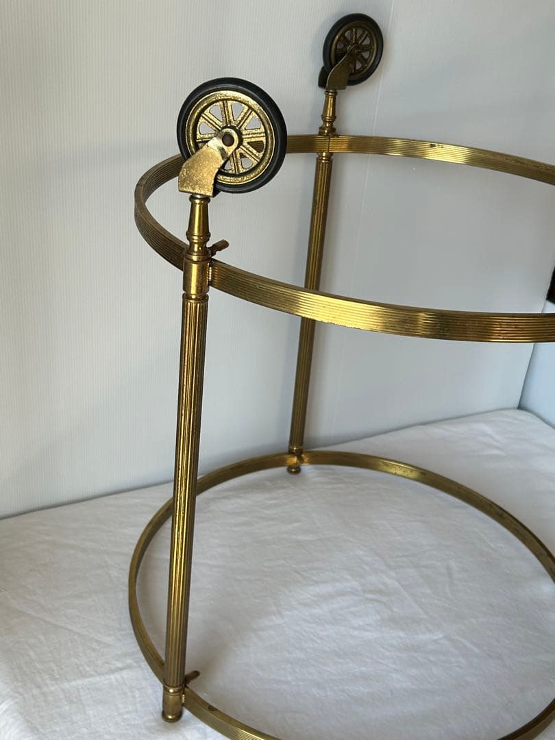 ヴィンテージ　ガラスサイドテーブル　レトロモダンクラシック　ワゴン　アンティーク