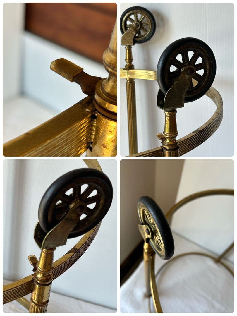 ヴィンテージ　ガラスサイドテーブル　レトロモダンクラシック　ワゴン　アンティーク