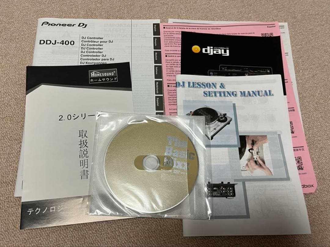 Pioneer DDJ-400 ケーブル、ヘッドホンスピーカー付き