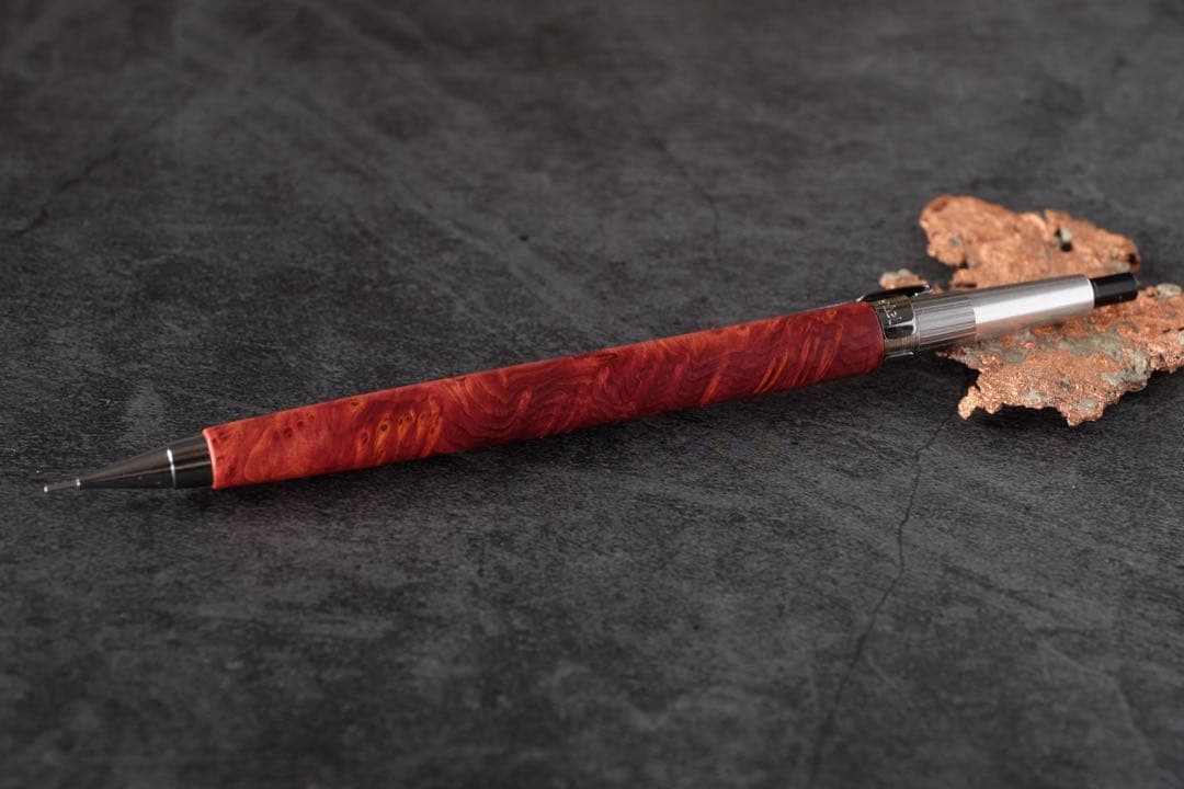 PG5木軸カスタム0182　高村杢工房 製図用シャープペンシル　紫杉(紫紅杉)瘤