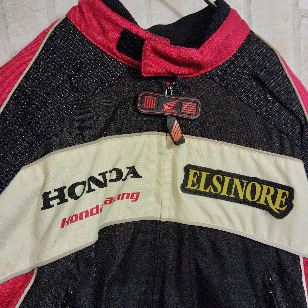 ホンダ　レーシングジャケット　ワッペン　黒　赤　プロテクター