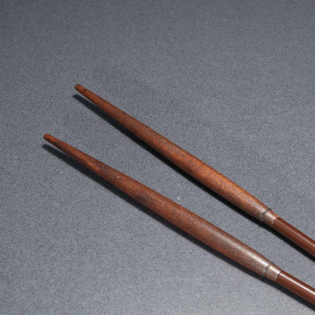 【茶道具】炉用火箸　清五郎　共布・共箱　美品　R1628K2